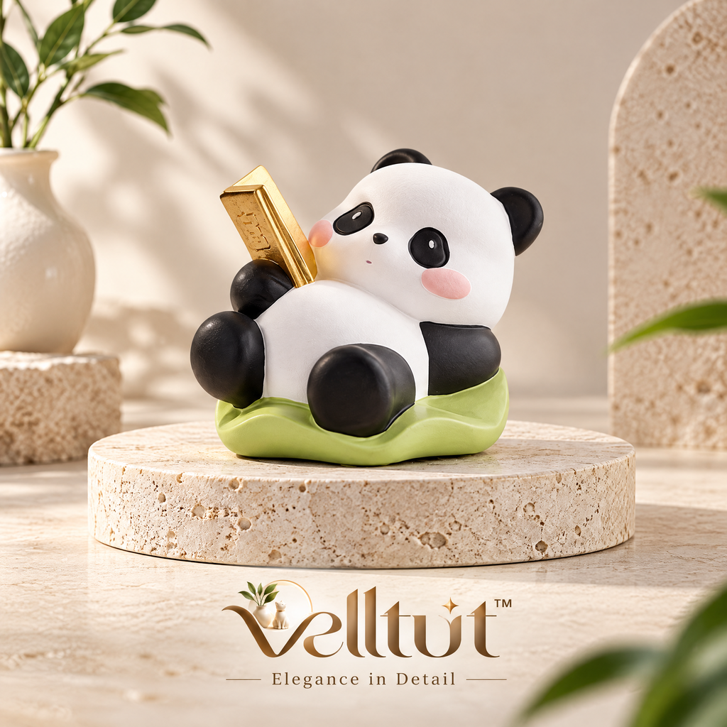 velltut™ Zen Panda Gold Bar Figurine