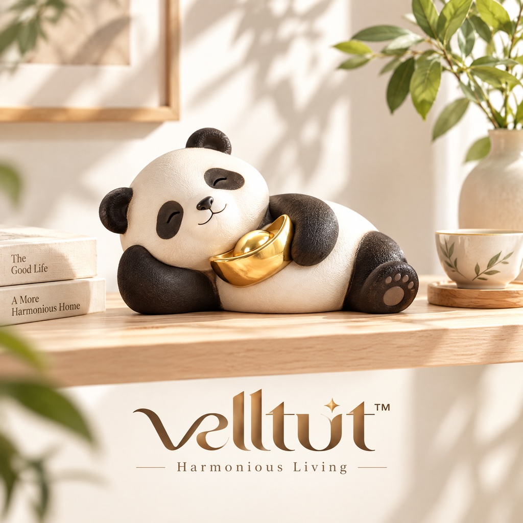 velltut™ Zen Panda Gold Bar Figurine