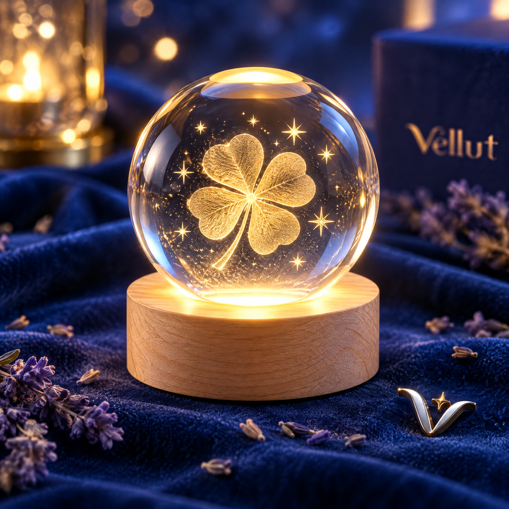 velltut™ Luminous Four-Leaf Clover Crystal Ball