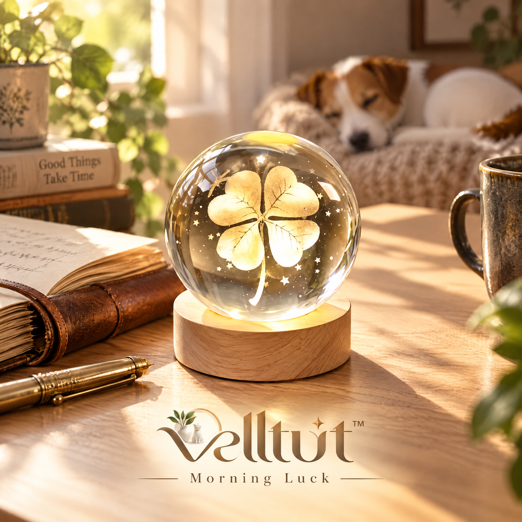 velltut™ Luminous Four-Leaf Clover Crystal Ball