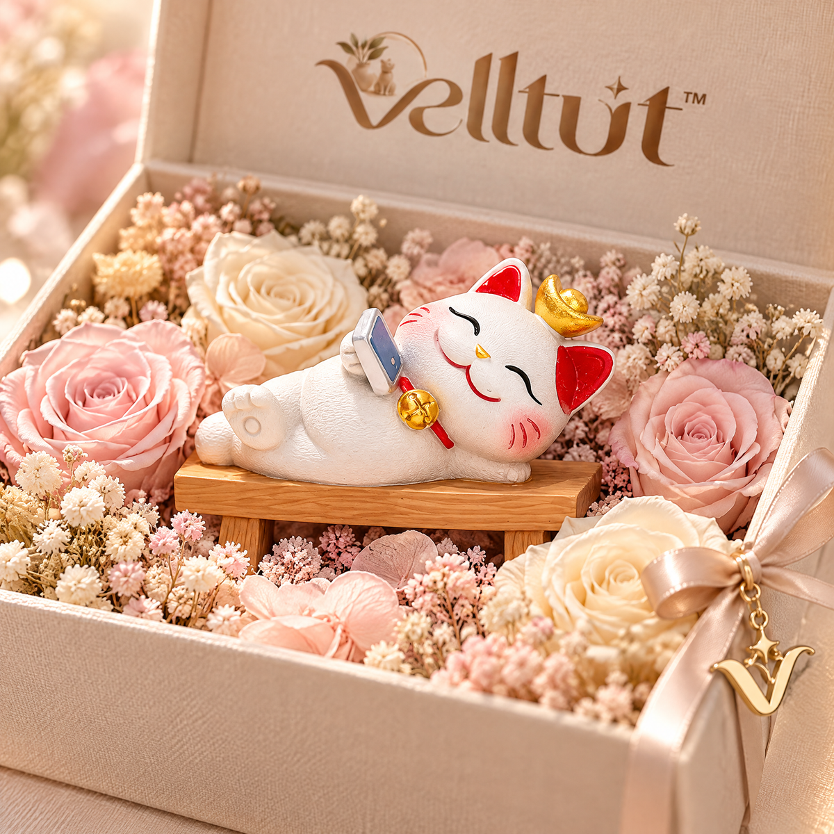 velltut™ "Don't Touch My Computer" Lucky Cat Figurine