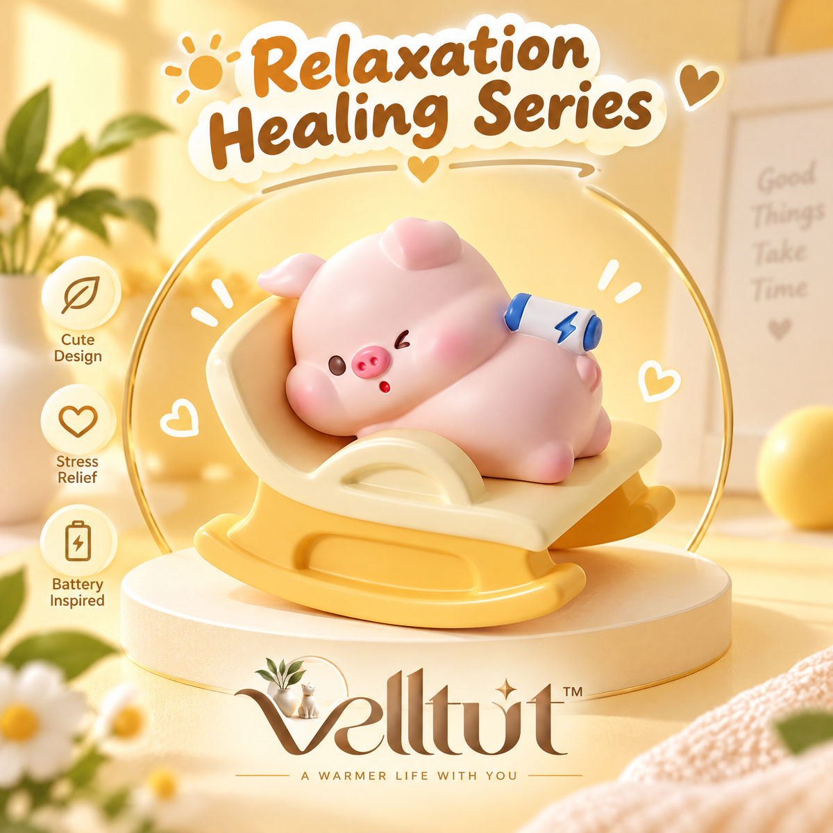 velltut™ Cute Pink Pig Tumbler Toy
