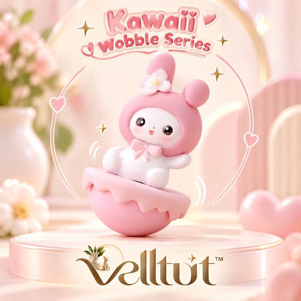 velltut™ Cute Pink Bunny Tumbler Figurine
